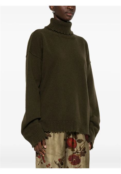 maglione collo alto donna verde militare UMA WANG | UK7154UW480